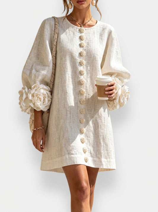 Cintia | Vestido de flores en relieve