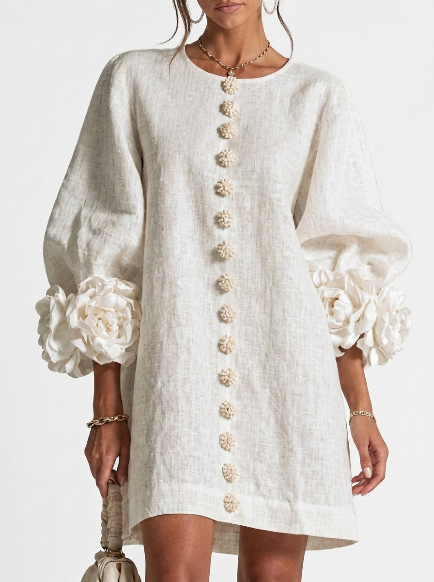 Cintia | Vestido de flores en relieve