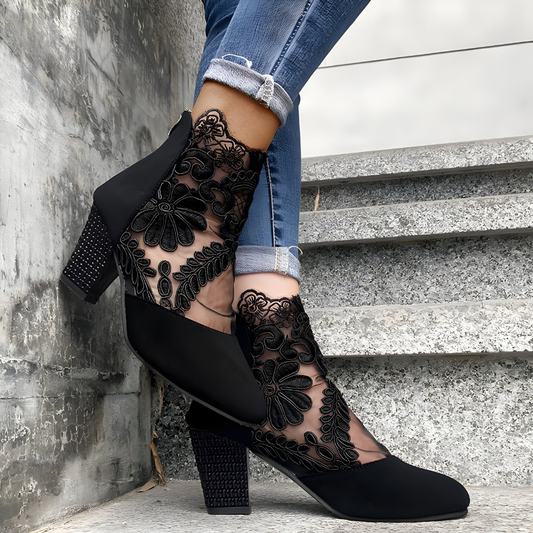 Federica | Botines de tacón con encaje