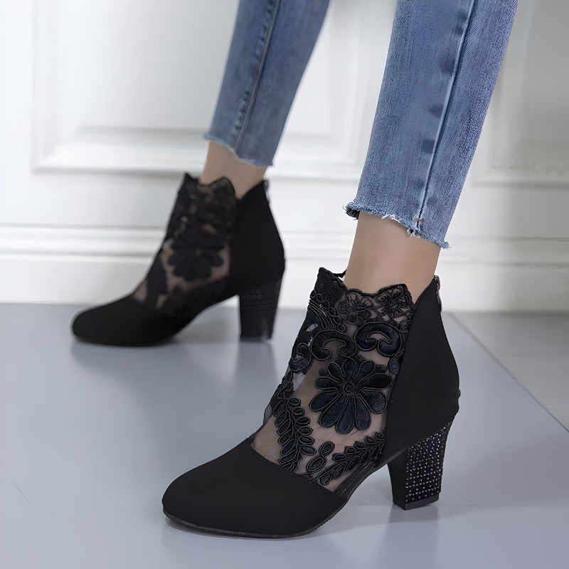 Federica | Botines de tacón con encaje