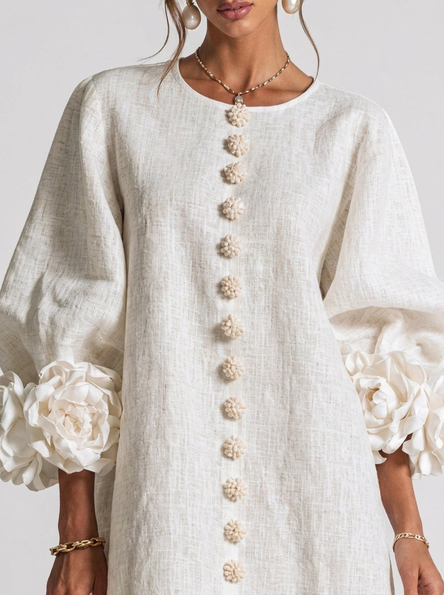 Cintia | Vestido de flores en relieve