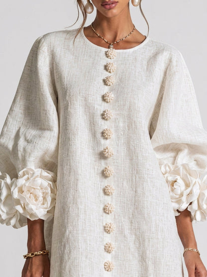 Cintia | Vestido de flores en relieve