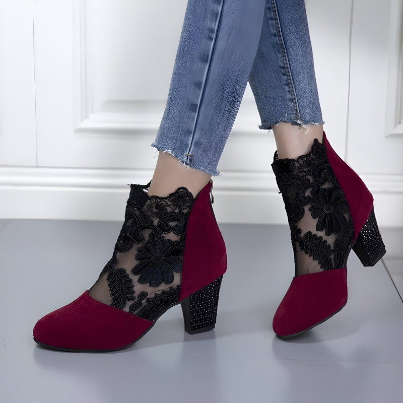 Federica | Botines de tacón con encaje