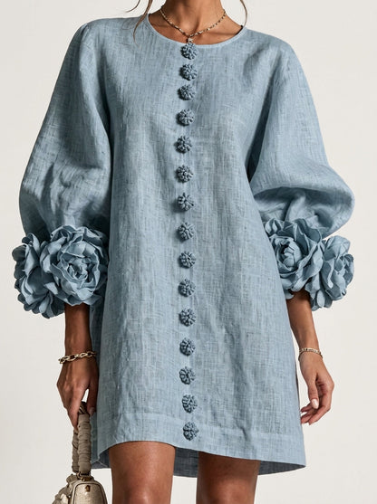 Cintia | Vestido de flores en relieve
