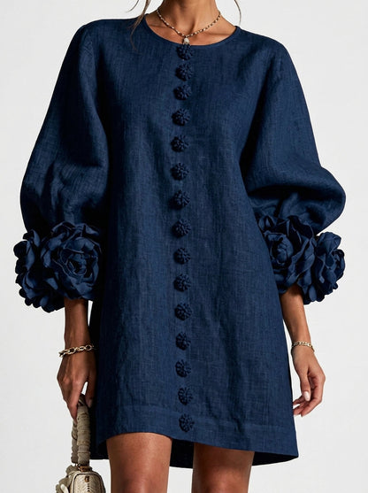 Cintia | Vestido de flores en relieve