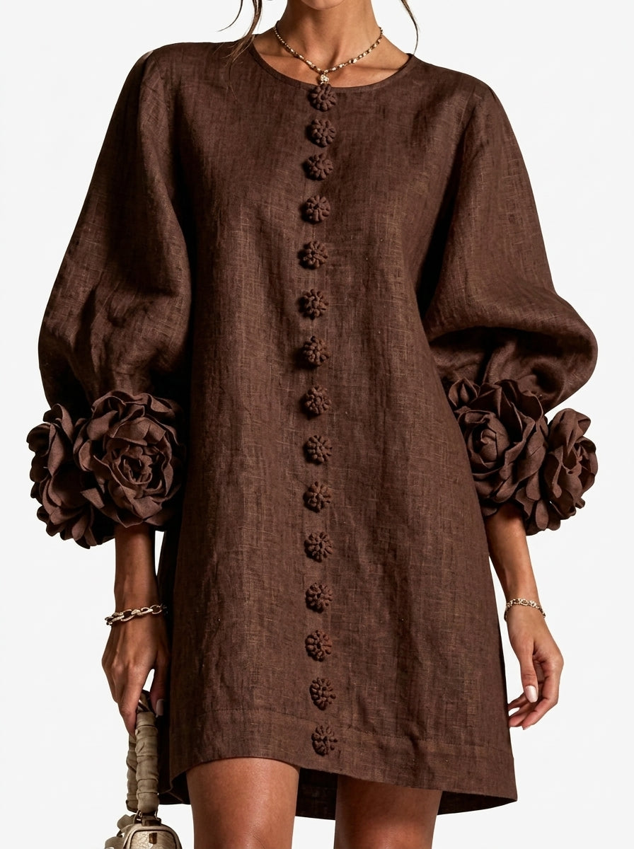 Cintia | Vestido de flores en relieve