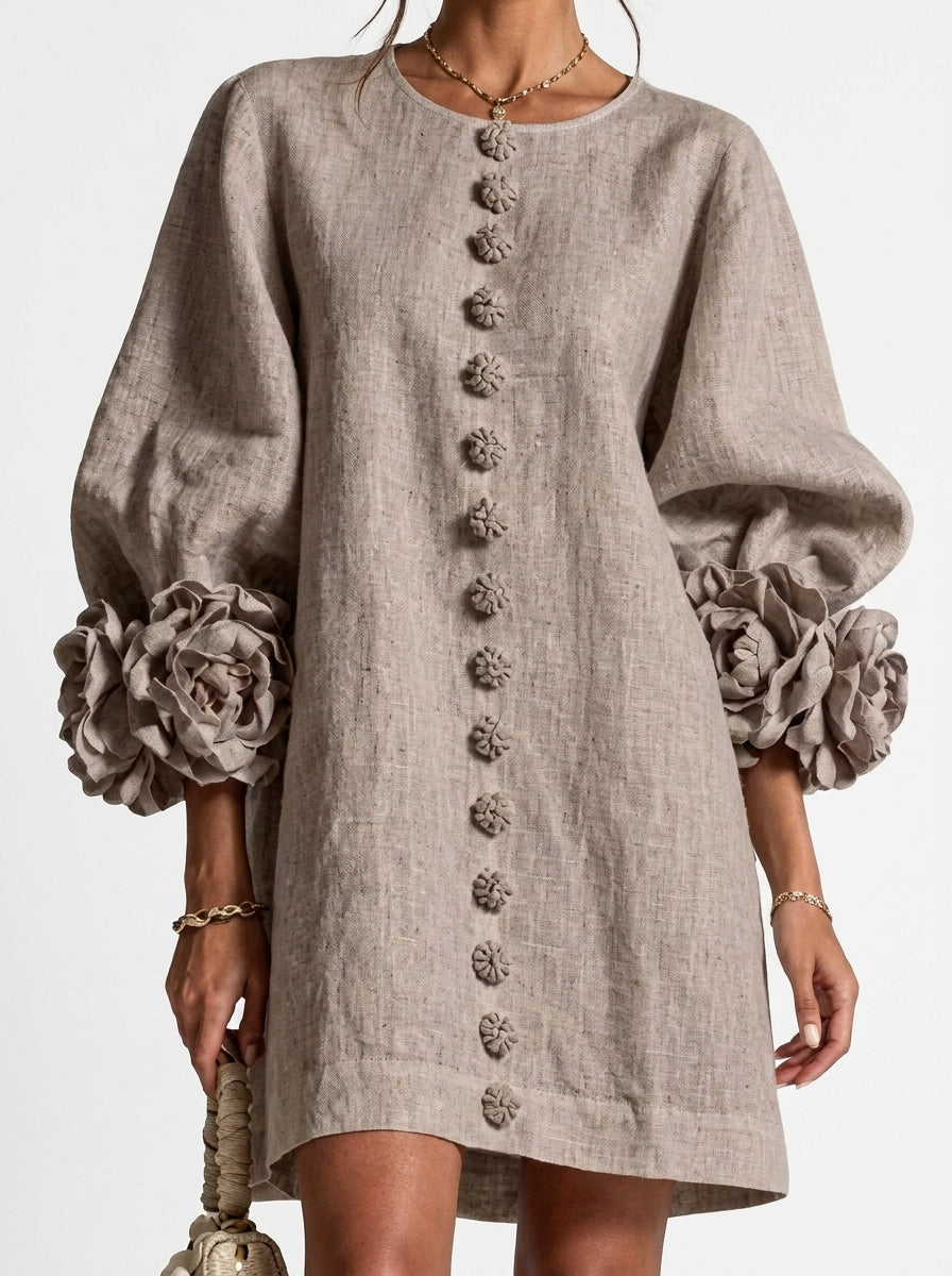 Cintia | Vestido de flores en relieve