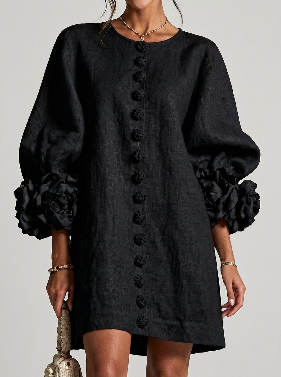 Cintia | Vestido de flores en relieve