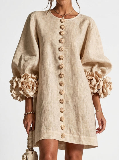 Cintia | Vestido de flores en relieve