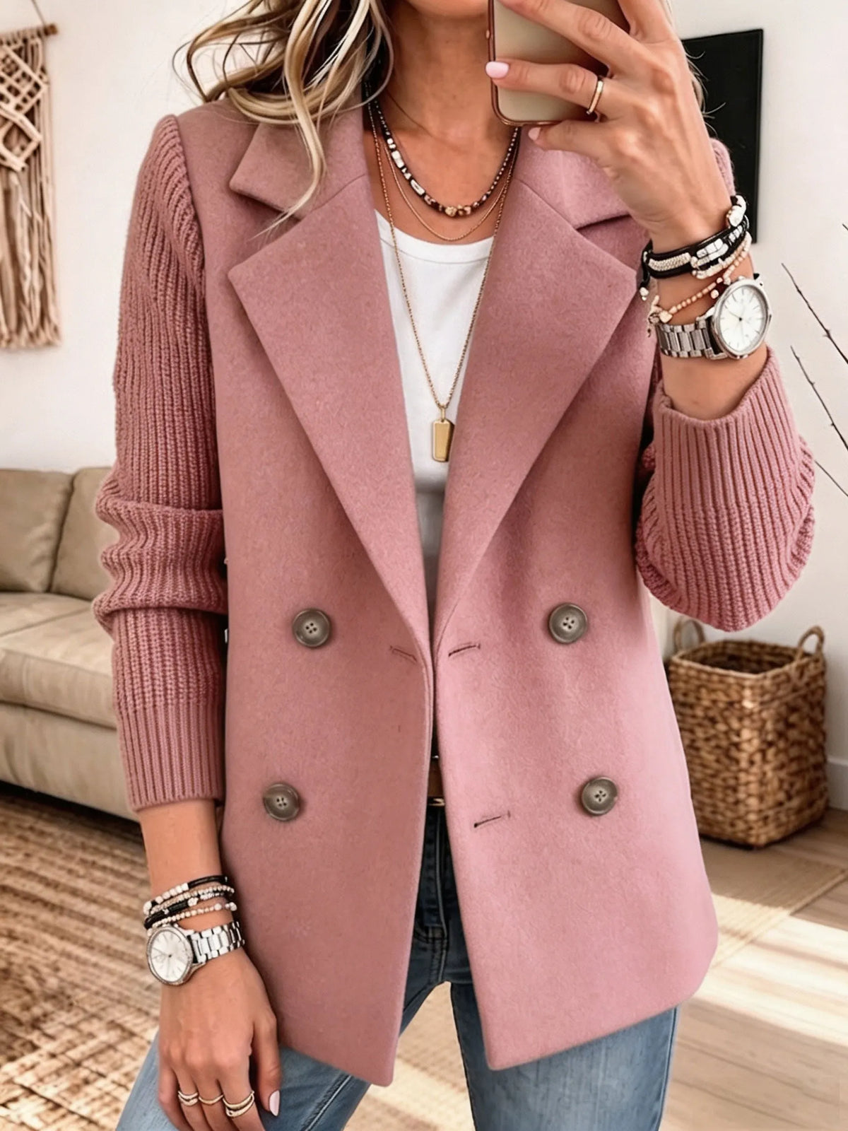 Blazer Emilia | Blazer Elegante con Mangas de Punto