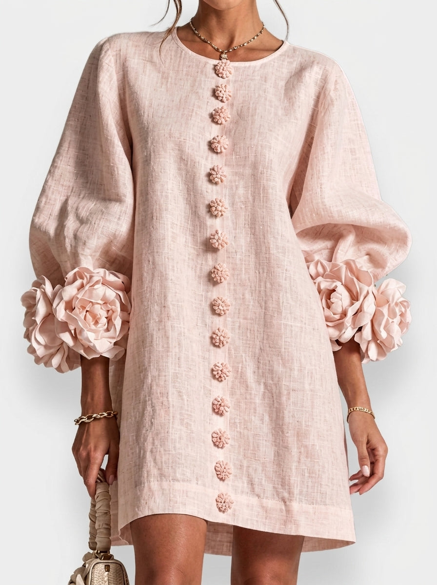 Cintia | Vestido de flores en relieve