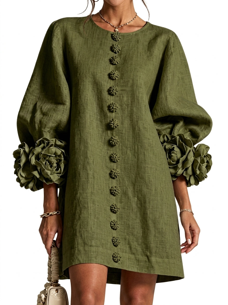 Cintia | Vestido de flores en relieve